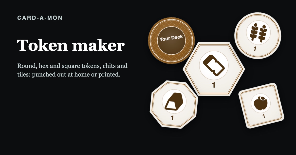 Tile Card Token maker: design and print game tokens, chits and tiles — Card-a-mon